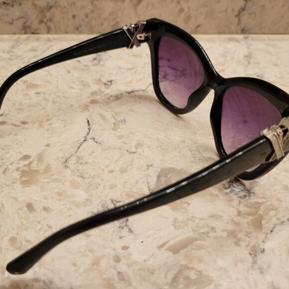 Swarovski Official Sunglasses SK 157 01B Crystal Black Frames Purple Lenses Cat - Picture 6 of 16